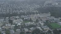 6K stock footage aerial video flyby and approach St. Ignatius Church in the Inner Richmond District, San Francisco, California Aerial Stock Footage | AX0173_0119