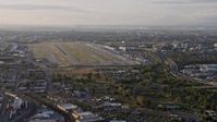 6K stock footage aerial video of San Jose International Airport at sunset, California Aerial Stock Footage | AX0174_0032