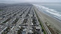 6K stock footage aerial video of flying over Outer Sunset District toward Ocean Beach, San Francisco, California Aerial Stock Footage | AX0175_0183