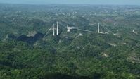 4.8K stock footage aerial video of Arecibo Observatory nestled among the lush green Karst Forest, Puerto Rico Aerial Stock Footage | AX101_087