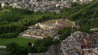 5.5K stock footage aerial video of an orbit of Buckingham Palace, London, England Aerial Stock Footage | AX115_127
