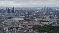 5.5K stock footage aerial video of a wide view across the city, London, England Aerial Stock Footage | AX115_263