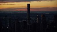 5.5K stock footage aerial video of 432 Park Avenue condo high-rise at sunrise in Midtown Manhattan, New York City Aerial Stock Footage | AX118_001E