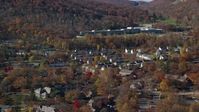 5.5K stock footage aerial video of housing at West Point Military Academy campus in Autumn, West Point, New York Aerial Stock Footage | AX119_172