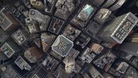 5.5K stock footage aerial video of a bird's eye of skyscrapers and streets in Lower Manhattan, New York City Aerial Stock Footage | AX120_108