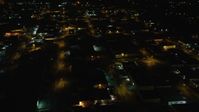5.5K stock footage aerial video orbit warehouses at Night in Farmingdale, New York Aerial Stock Footage | AX123_188