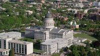 5.5K stock footage aerial video of the Utah State Capitol and Capitol Hill, Salt Lake City, Utah Aerial Stock Footage | AX129_019