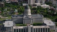 5.5K stock footage aerial video of orbiting the Utah State Capitol on Capitol Hill, Salt Lake City, Utah Aerial Stock Footage | AX129_020