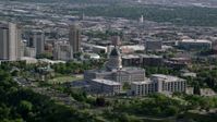 5.5K stock footage aerial video of Utah State Capitol and Temple Square in Downtown Salt Lake City, Utah Aerial Stock Footage | AX129_040