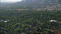 5.5K stock footage aerial video of flying over suburbs near University of Utah, Salt Lake City, Utah Aerial Stock Footage | AX129_140