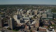 5.5K stock footage aerial video flying by the Longwood Medical Area, Boston, Massachusetts Aerial Stock Footage | AX142_309