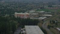 5.5K stock footage aerial video approaching Embassy Suites in Hillsboro, Oregon Aerial Stock Footage | AX155_004