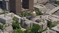 4.8K stock footage aerial video orbiting Georgia State Capitol, Downtown Atlanta Aerial Stock Footage | AX36_096E