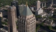 4.8K stock footage aerial video approaching Midtown Atlanta skyscrapers and One Atlantic Center, Georgia Aerial Stock Footage | AX38_062E