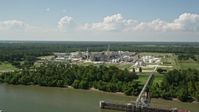 5K stock footage aerial video of the Dupont Chemical Plant in LaPlace, Louisiana Aerial Stock Footage | AX60_016