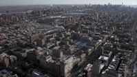 4.8K stock footage aerial video tilt from Columbia University to reveal Central Park and Midtown, New York City Aerial Stock Footage | AX66_0083