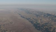 4K stock footage aerial video Approach the San Andreas Fault and Temblor Range in California Aerial Stock Footage | AX70_034
