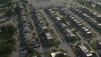 5.1K stock footage aerial video of a neighborhood with row houses in Baltimore, Maryland Aerial Stock Footage | AX73_058