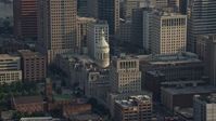 5.1K stock footage aerial video of Baltimore City Hall in Maryland Aerial Stock Footage | AX73_104