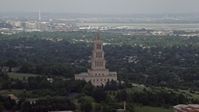 4.8K stock footage aerial video of the George Washington Masonic National Memorial in Alexandria, Virginia Aerial Stock Footage | AX74_026E