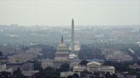 4.8K stock footage aerial video of the United States Capitol and the National Mall in Washington DC Aerial Stock Footage | AX74_055