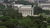 4.8K stock footage aerial video of the south side of the Lincoln Memorial in Washington DC Aerial Stock Footage | AX74_073