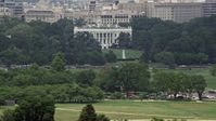 4.8K stock footage aerial video of The White House and the South Lawn in Washington DC Aerial Stock Footage | AX74_087