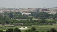 4.8K stock footage aerial video of The White House seen from across the National Mall in Washington DC Aerial Stock Footage | AX74_096