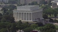 4.8K stock footage aerial video of Lincoln Memorial at the National Mall in Washington DC Aerial Stock Footage | AX75_088E