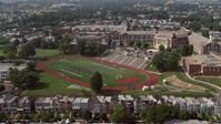 4.8K stock footage aerial video of McKinley Technology High School and football field in Washington DC Aerial Stock Footage | AX75_109
