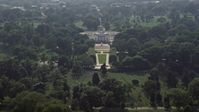 4.8K stock footage aerial video approaching the Tomb of the Unknown Soldier at Arlington National Cemetery, Washington DC Aerial Stock Footage | AX75_136