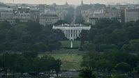 4.8K stock footage aerial video flying by The White House and Washington Monument, Washington D.C., sunset Aerial Stock Footage | AX76_047E