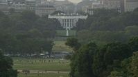 4.8K stock footage aerial video flying by The White House, Washington D.C., sunset Aerial Stock Footage | AX76_062