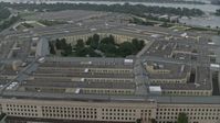 4.8K stock footage aerial video orbiting The Pentagon, Washington, D.C., twilight Aerial Stock Footage | AX76_124E