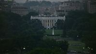 4.8K stock footage aerial video of the White House, eclipsed by Washington Monument, Washington, D.C., twilight Aerial Stock Footage | AX76_150