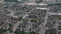 4.8K stock footage aerial video of urban row houses in Baltimore, Maryland Aerial Stock Footage | AX78_119