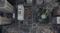4.8K stock footage aerial video of bird's eye view of city streets, City Hall and JFK Plaza, Philadelphia, Pennsylvania, Sunset Aerial Stock Footage | AX80_102E
