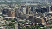 4.8K stock footage aerial video of Downtown Newark high-rises and skyscrapers, New Jersey Aerial Stock Footage | AX83_078E