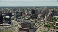 4.8K stock footage aerial video of Downtown Newark high-rises and the New Jersey Performing Arts Center Aerial Stock Footage | AX83_083E
