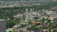 4.8K stock footage aerial video of Cathedral Basilica of the Sacred Heart in Newark, New Jersey Aerial Stock Footage | AX83_091E