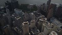 4K stock footage aerial video Flying over Battery Park, Lower Manhattan, New York, New York Aerial Stock Footage | AX87_028