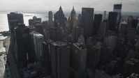 4K stock footage aerial video of downtown skyscrapers in Lower Manhattan, New York, New York Aerial Stock Footage | AX88_141