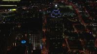 HD stock footage aerial video of orbiting around SunTrust Plaza at night, Downtown Atlanta, Georgia Aerial Stock Footage | CAP_013_071