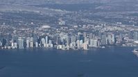 HD stock footage aerial video of the city's downtown skyline, Downtown Miami, Florida Aerial Stock Footage | CAP_020_006