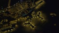 4K stock footage aerial video of flying away from McCarran International Airport, Las Vegas, Nevada Night Aerial Stock Footage | DCA03_113