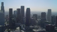 4K stock footage aerial video of Aon Center, Figueroa at Wilshire, City National Plaza, Downtown Los Angeles, California Aerial Stock Footage | DCA05_027
