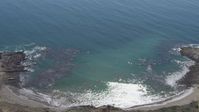 4K stock footage aerial video flyby cove and cliffs in Rancho Palos Verdes, California Aerial Stock Footage | DCA06_052