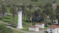 4K stock footage aerial video orbit the Point Vicente Lighthouse, Rancho Palos Verdes, California Aerial Stock Footage | DCA06_056