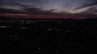 5K stock footage aerial video flyby suburban residential neighborhoods at night in the San Fernando Valley, California Aerial Stock Footage | DCLA_092