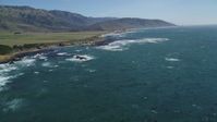 5K stock footage aerial video tilt from ocean to reveal coastline, Big Sur, California Aerial Stock Footage | DFKSF16_094